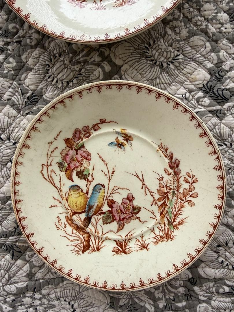 フランスアンティークリュネビィル窯Mesangeソーサーデザートプレート