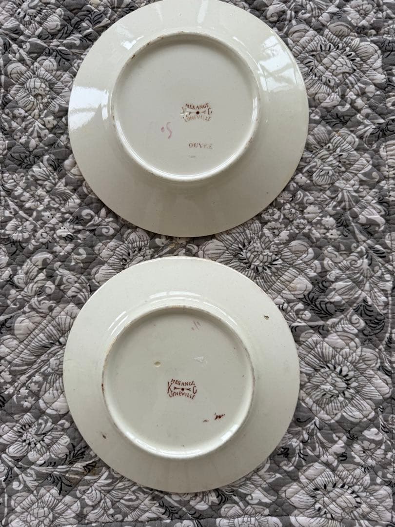 フランスアンティークリュネビィル窯Mesangeソーサーデザートプレート