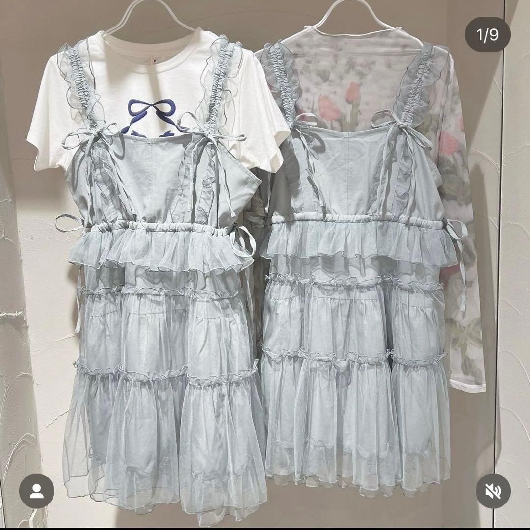 merry jenny チュールドロストミニキャミワンピース - メルカリ