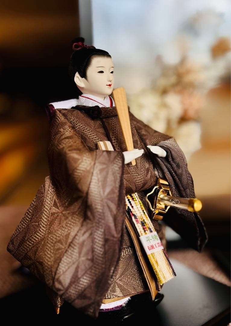 【シーズン終了特価】【新品未使用】【正絹暈し染芥子親王】【立ち雛】