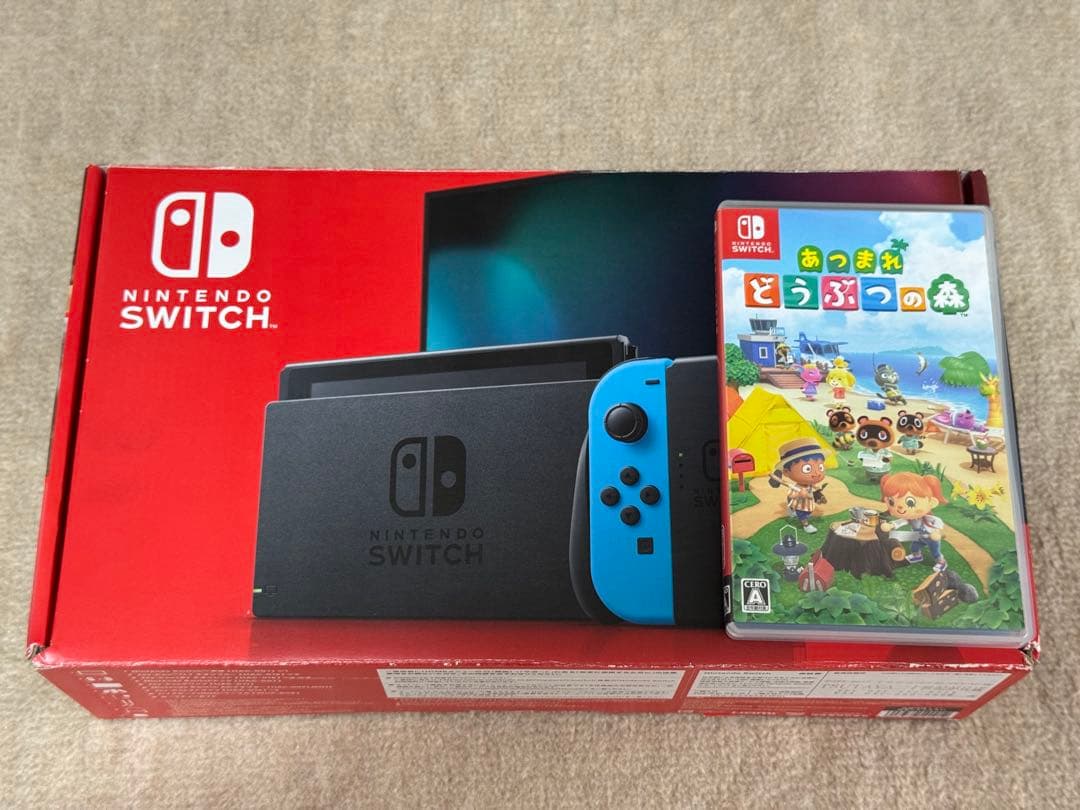 Nintendo Switch ネオンブルー/ネオンレッド＋あつまれどうぶつの森 Nintendo Switch Joy-Con (L) ネオンブルー/ (R) ネオンレッド ＋専用