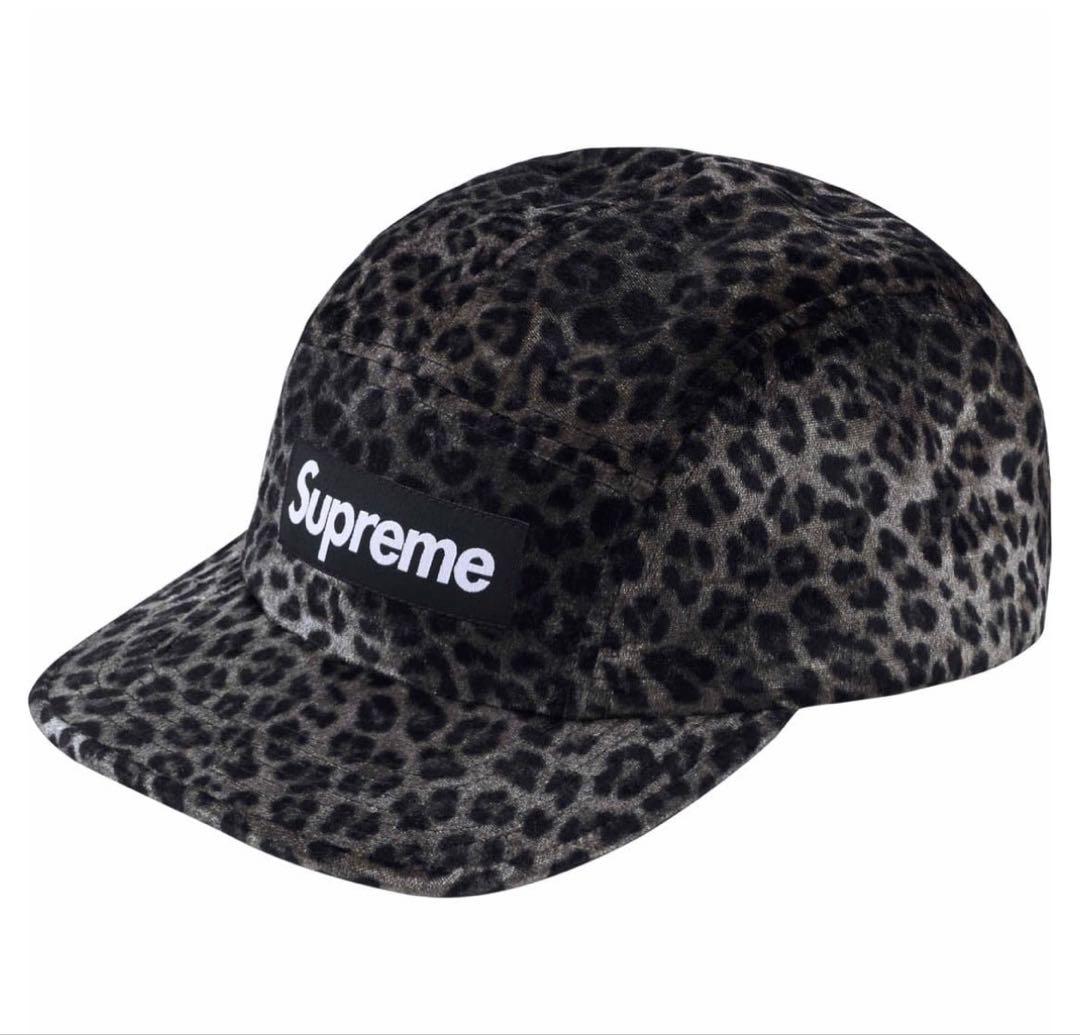 帽子 supreme Leopard Velvet Camp Cap Supreme Leopard Velvet Camp Cap (SS24) Tan Authentic New Box Logo