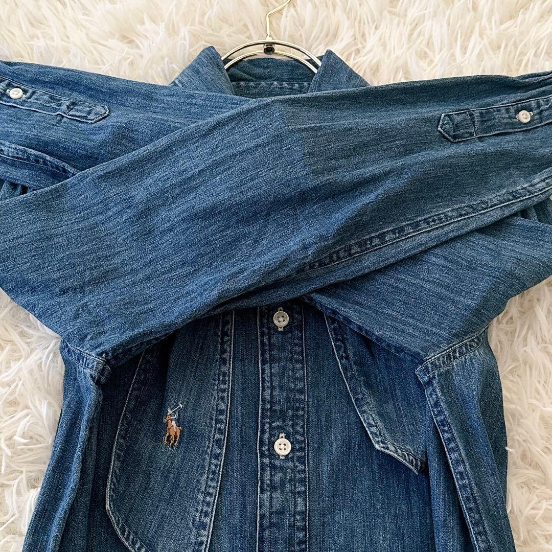 極美品✨希少 ポロラルフローレン ボウタイデニムブラウス シャツ