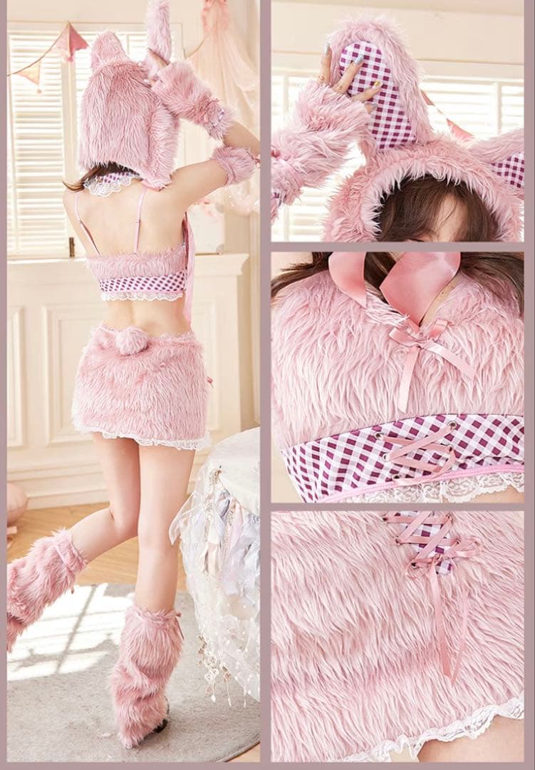 Malymoon テディバニーギンガムファーセットアップ - メルカリ