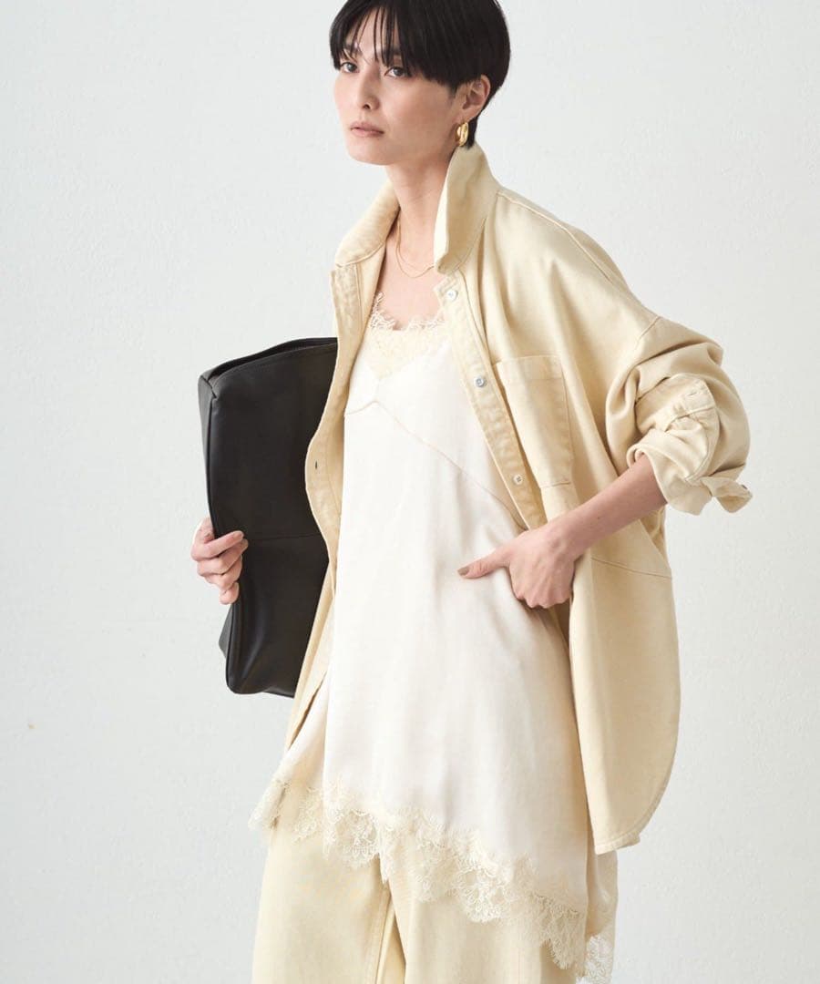 【完売 新品】Loungedressラウンジドレス　レースキャミ ホワイト Loungedress（ラウンジドレス） ワンピース レースキャミワンピース