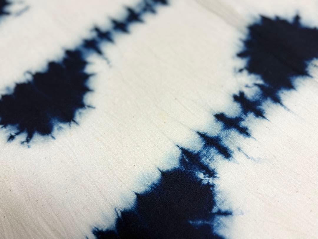 N5「片野絞り」民藝 藍染絞り職人 片野かほり 藍染絞り布 国展 出品