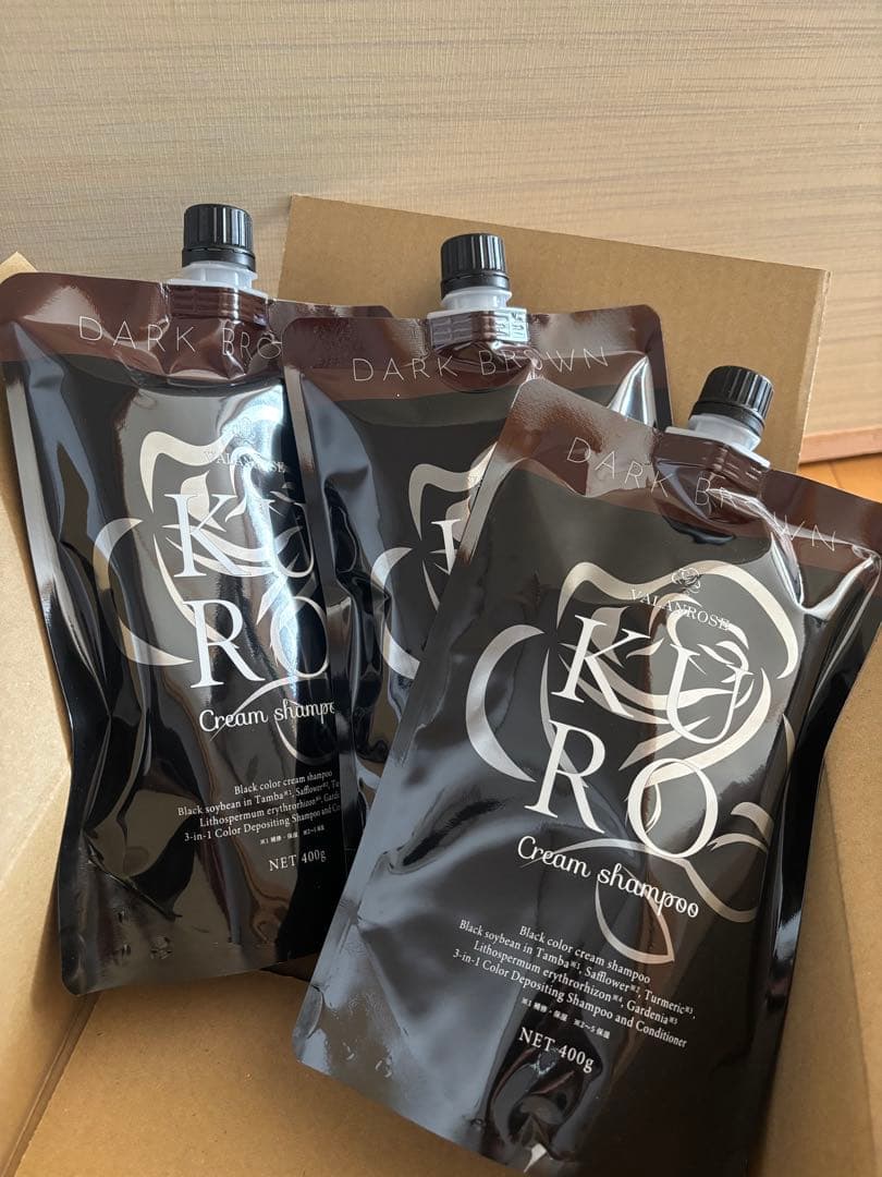 新品未使用】KURO クリームシャンプー ダークブラウン400g✖️3個