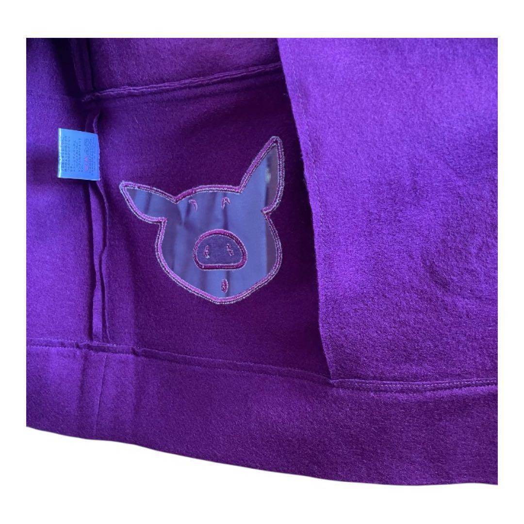 オレボレブラ ウール100% エリ 袖二重仕立て ダブルコート パープル系