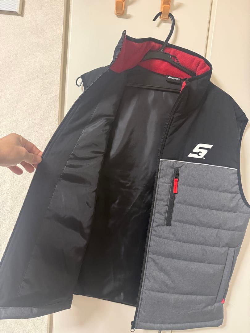 限定品 Snap-on ジップアップベスト スナップオン 黒/グレー Mサイズ