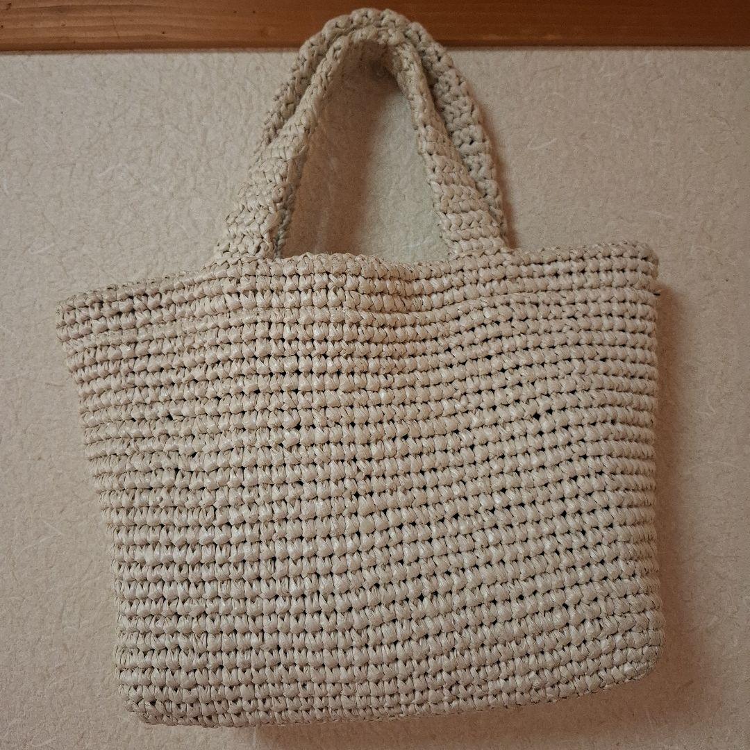 マリークワント☆クロッシェラフィアライクトート☆アイボリー☆バッグ