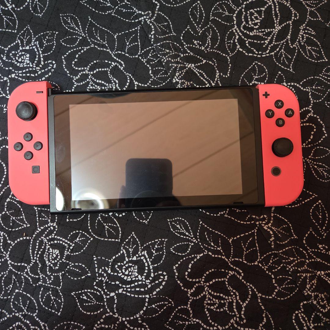 シ*ウ様 訳アリ ジャンク switch 液晶 本体とジョイコン右 換装済 任天堂 純正品 Joy-Con (L) ネオングリーン/ (R) ネオンピンク