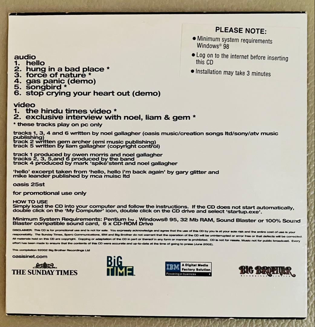 超希少/非売品】Oasis オアシス Sunday Times限定プロモCD - メルカリ