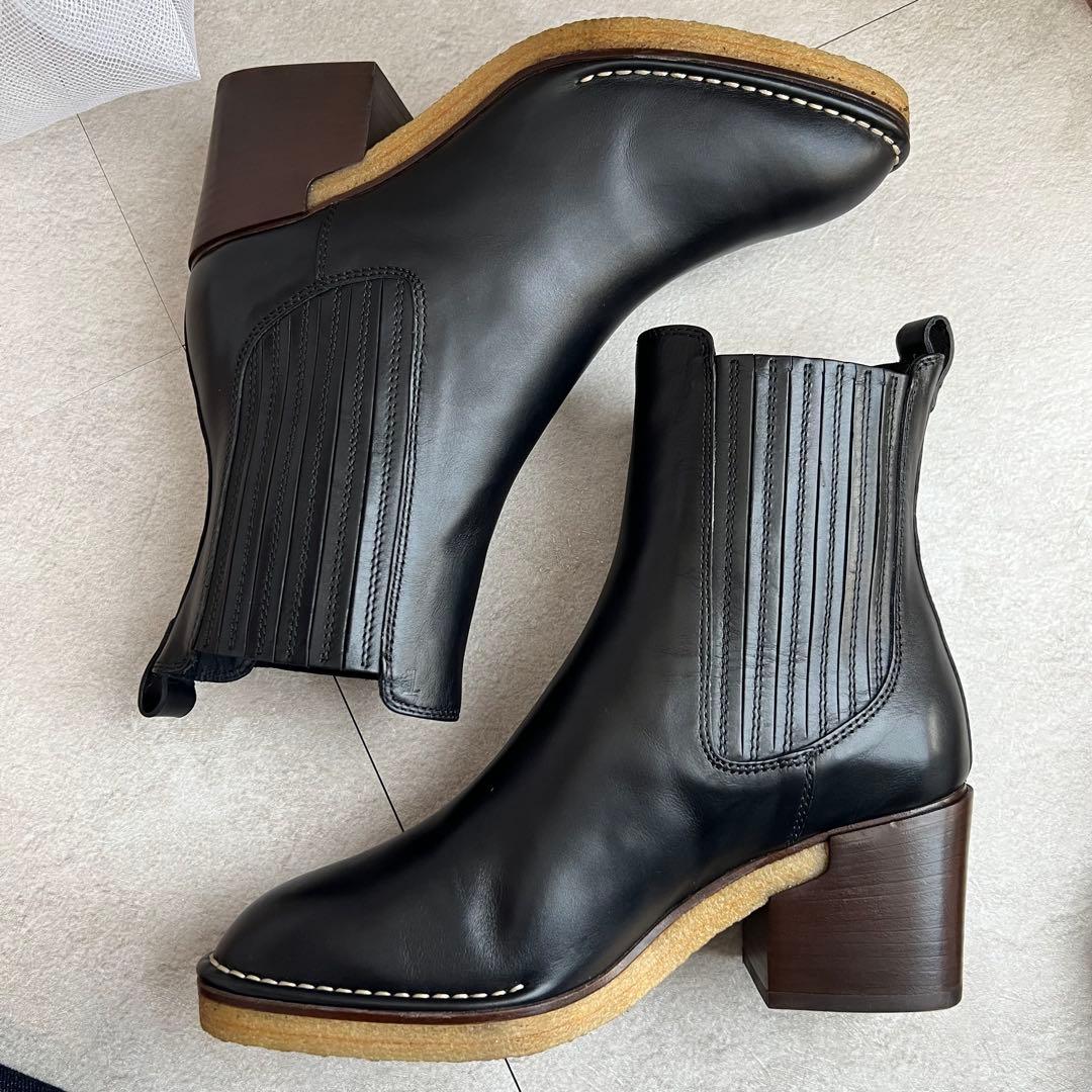 美品 トッズ　サイドゴア レザー ブーツ 24cm 24.5cm レディース