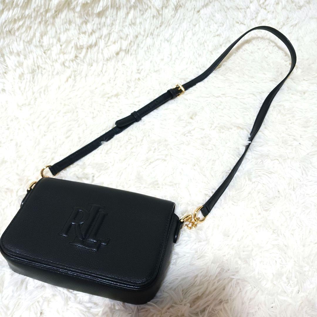 極美品 ローレンラルフローレン レザー ショルダー ロゴ 型押し クロス