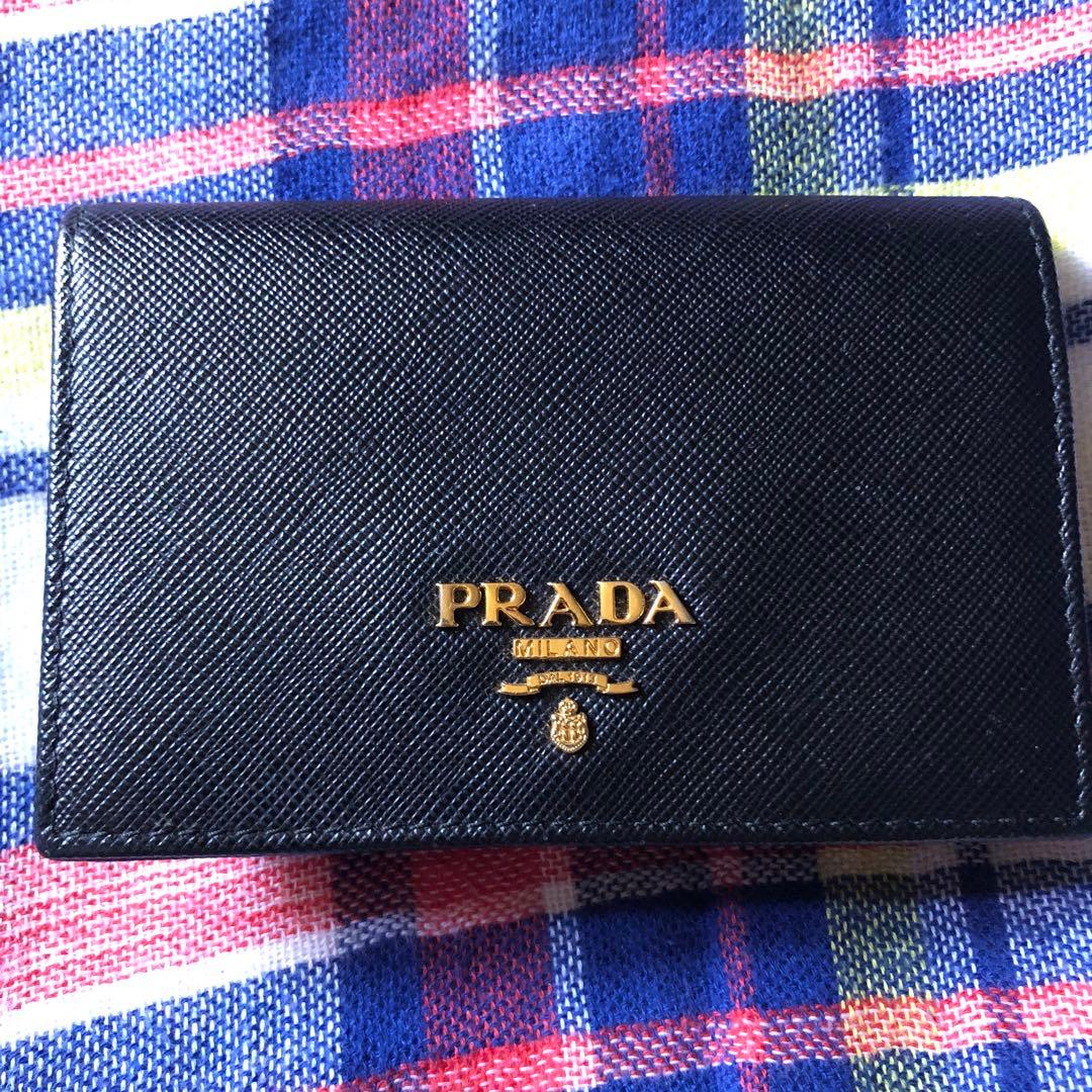 説明欄必読　PRADA 名刺入れ 新品]PRADA ブラックレザー 名刺入れ プラダ サフィアーノ SAFFIANO