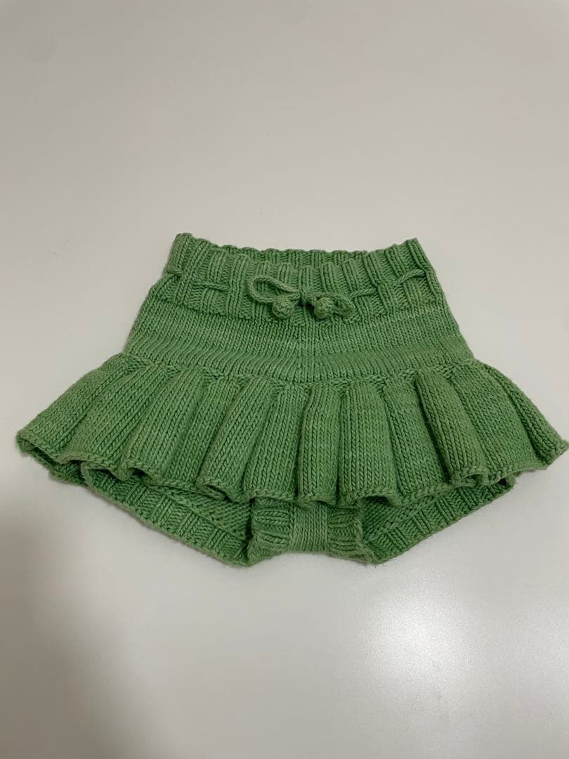 Misha&Puff マスタードニットフリルスカート