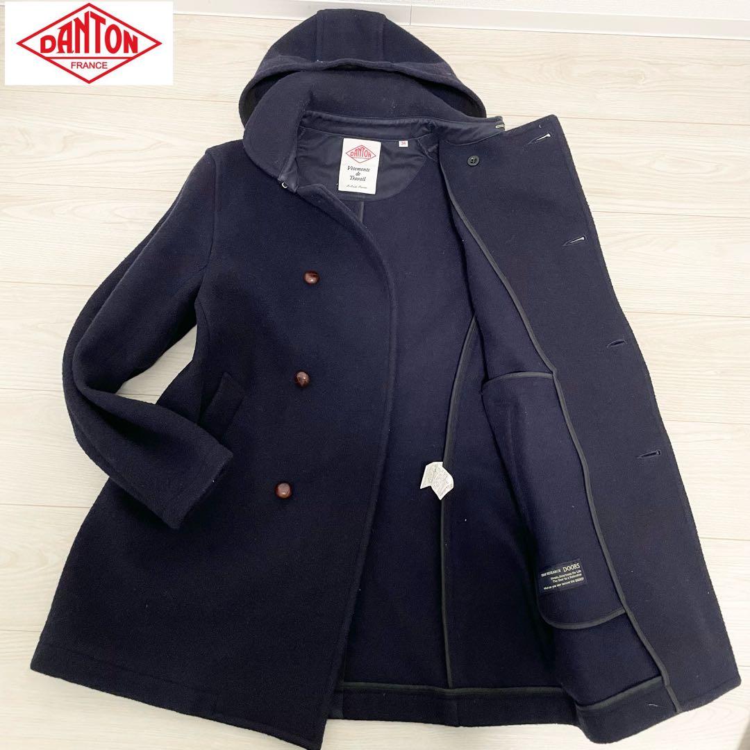 人気✨DANTON ウールモッサ コート フーディー 38 別注品 くるみ釦