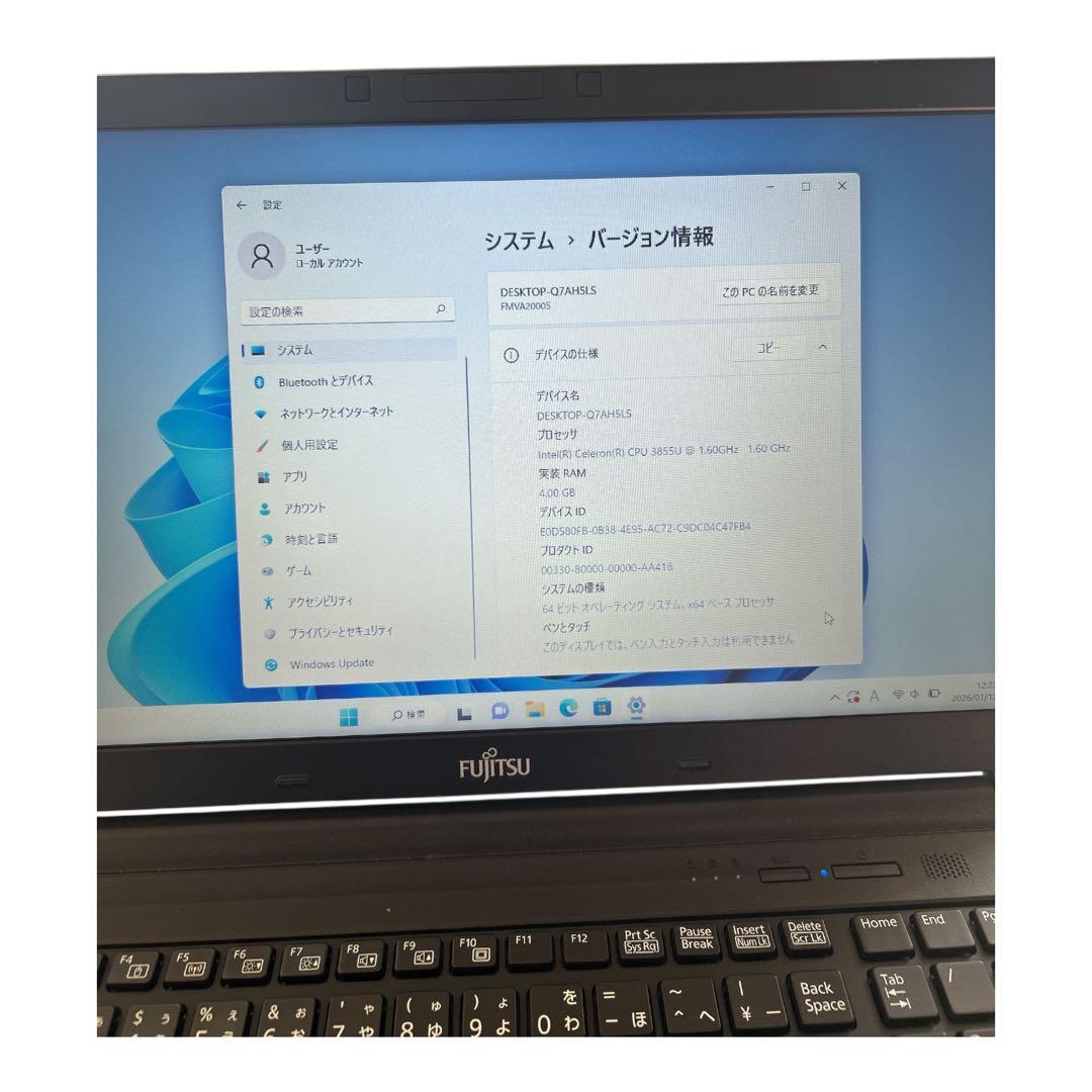 富士通 LIFEBOOK A576/R Win11 SSD128GB 4GB