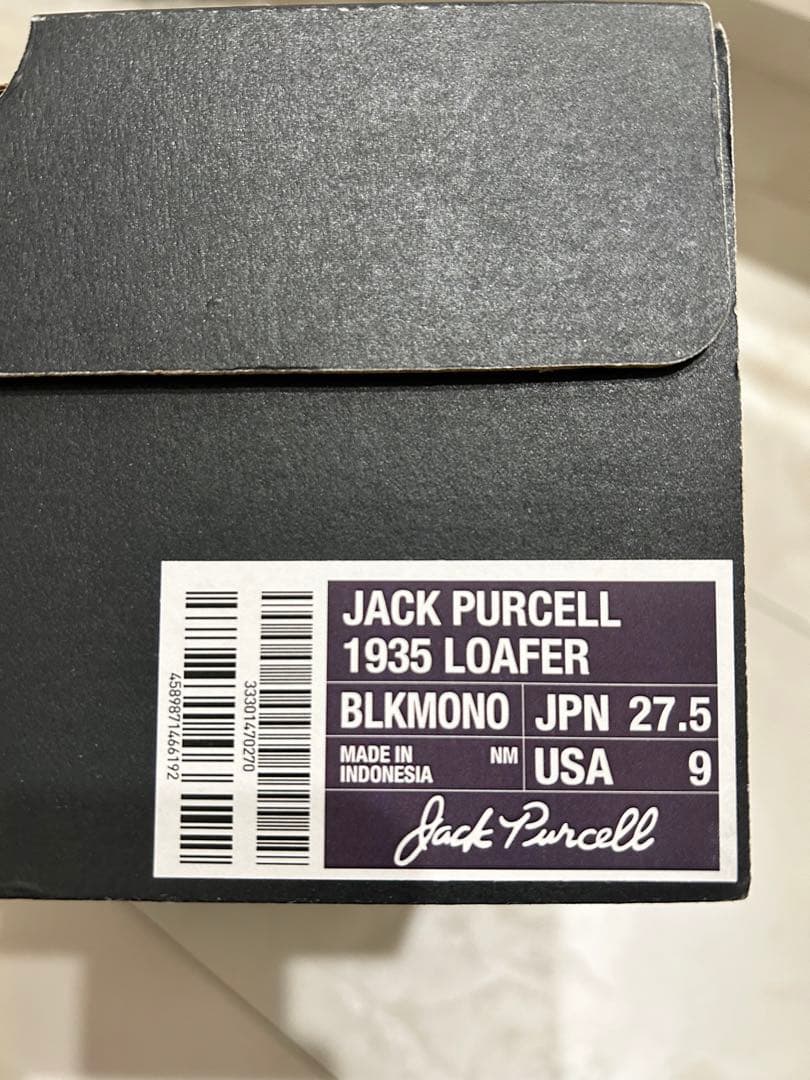 靴 JACK PURCELL 1935 BLACK LOAFER 27.5cm