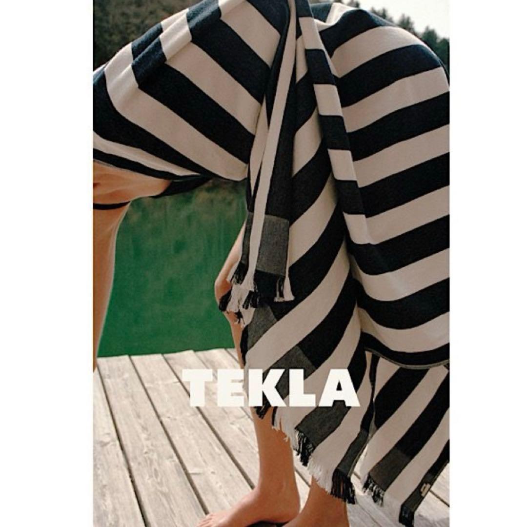 TEKLA テクラ　ビーチタオル　バスタオル　タオルケット　ブランケット　黒　白 新品】TEKLA ビーチタオル ブラック & ホワイト 100x180cm - メルカリ