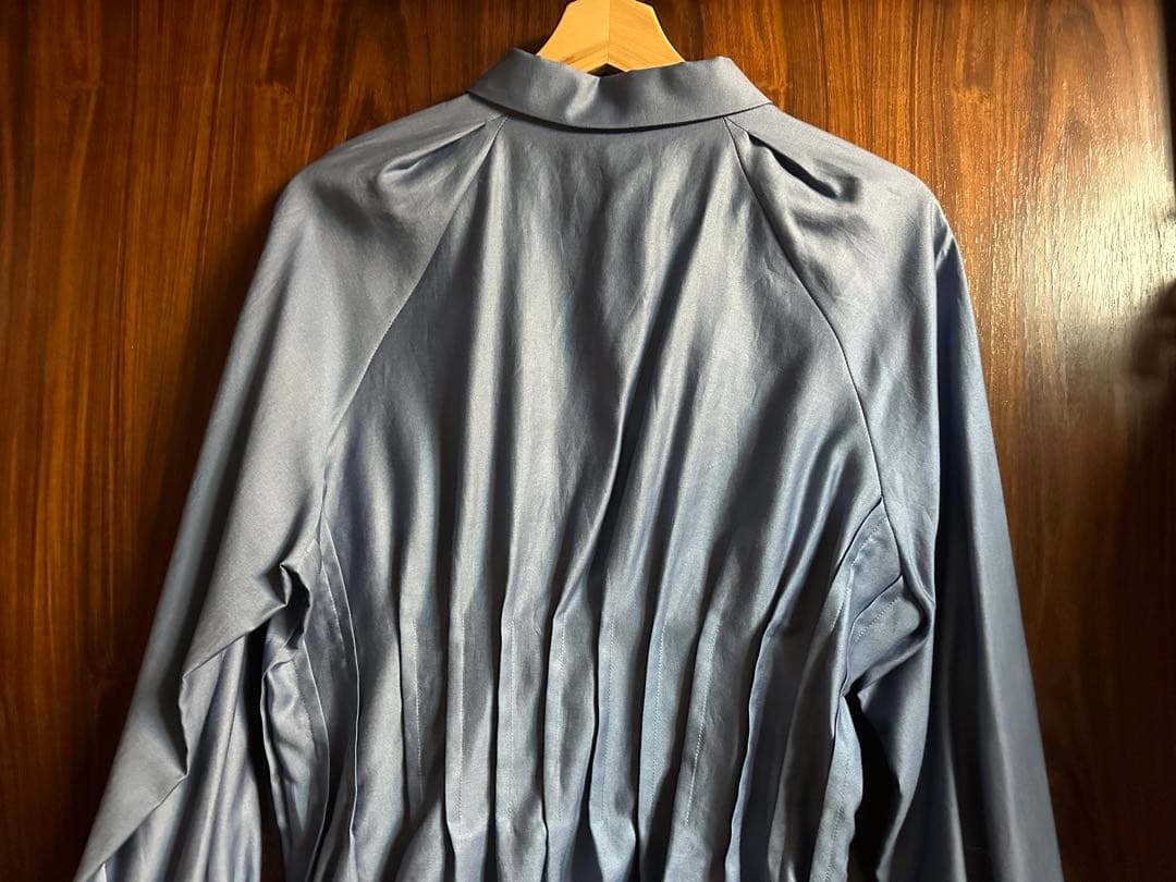 値下げしました【CABaN】コットンサテンモールスキン タックブラウス