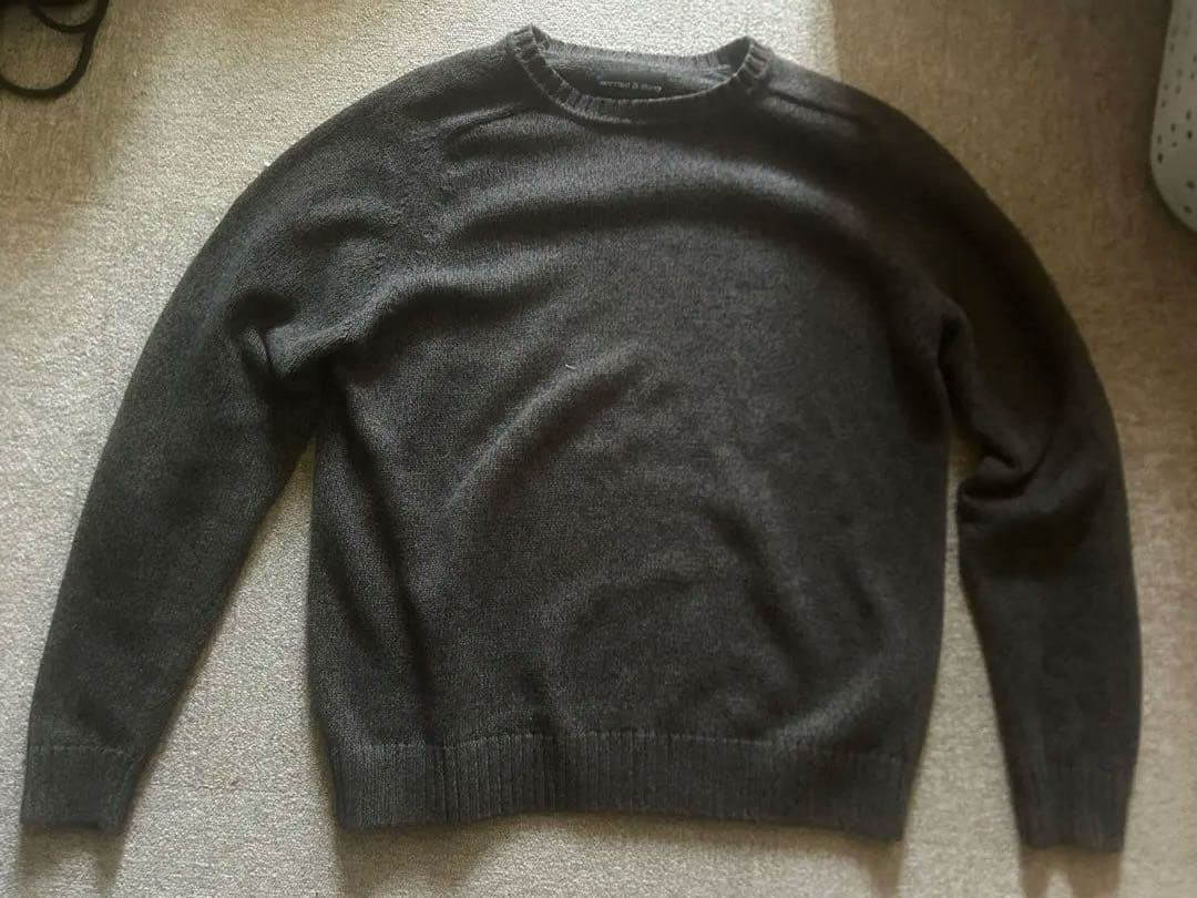 90s croft & barrow ダークブラウンニット Lサイズ　コットン 古着 90～00年代 クラフトアンドバロー croft&barrow チェック柄