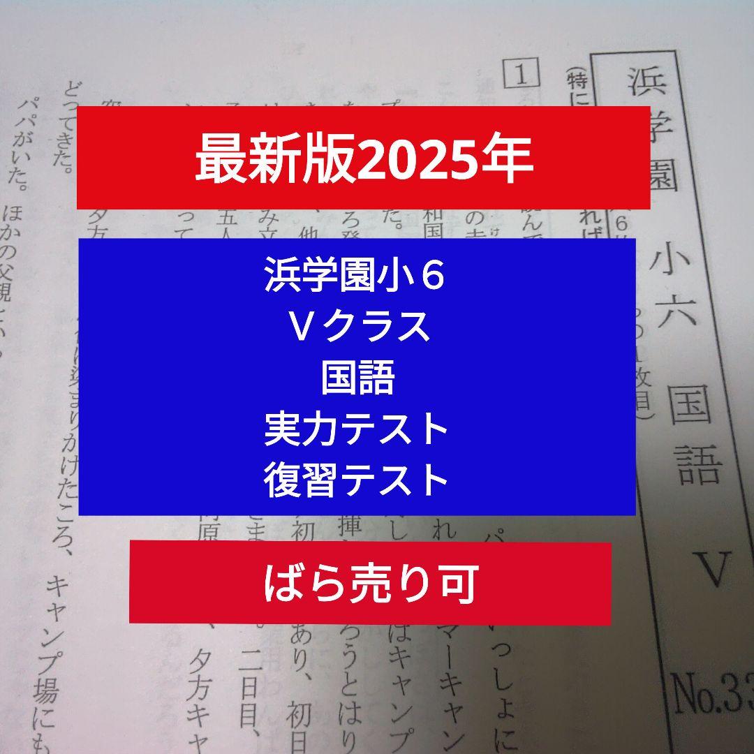 2025年版】浜学園小6 Vクラス国語 実力テスト 復習テストNo1〜39