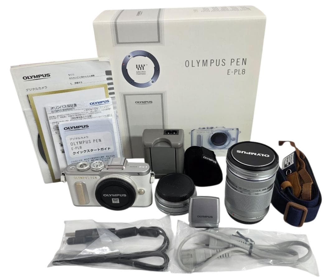 ■美品■OLYMPUS　オリンパス PEN E-PL8 OLYMPUS PEN オリンパス ミラーレス ペン E-PL8 レンズセット ホワイト
