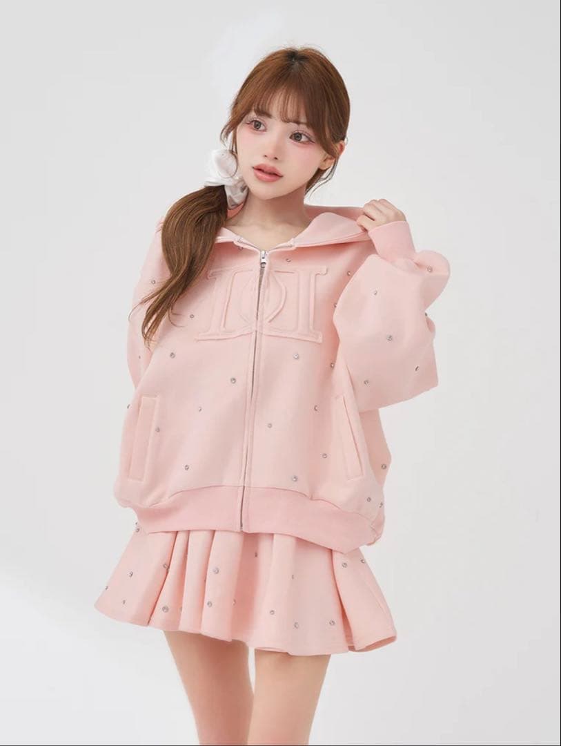 DD ロゴビジュースウェットセットアップ ピンク PNK Free ダーリッチ