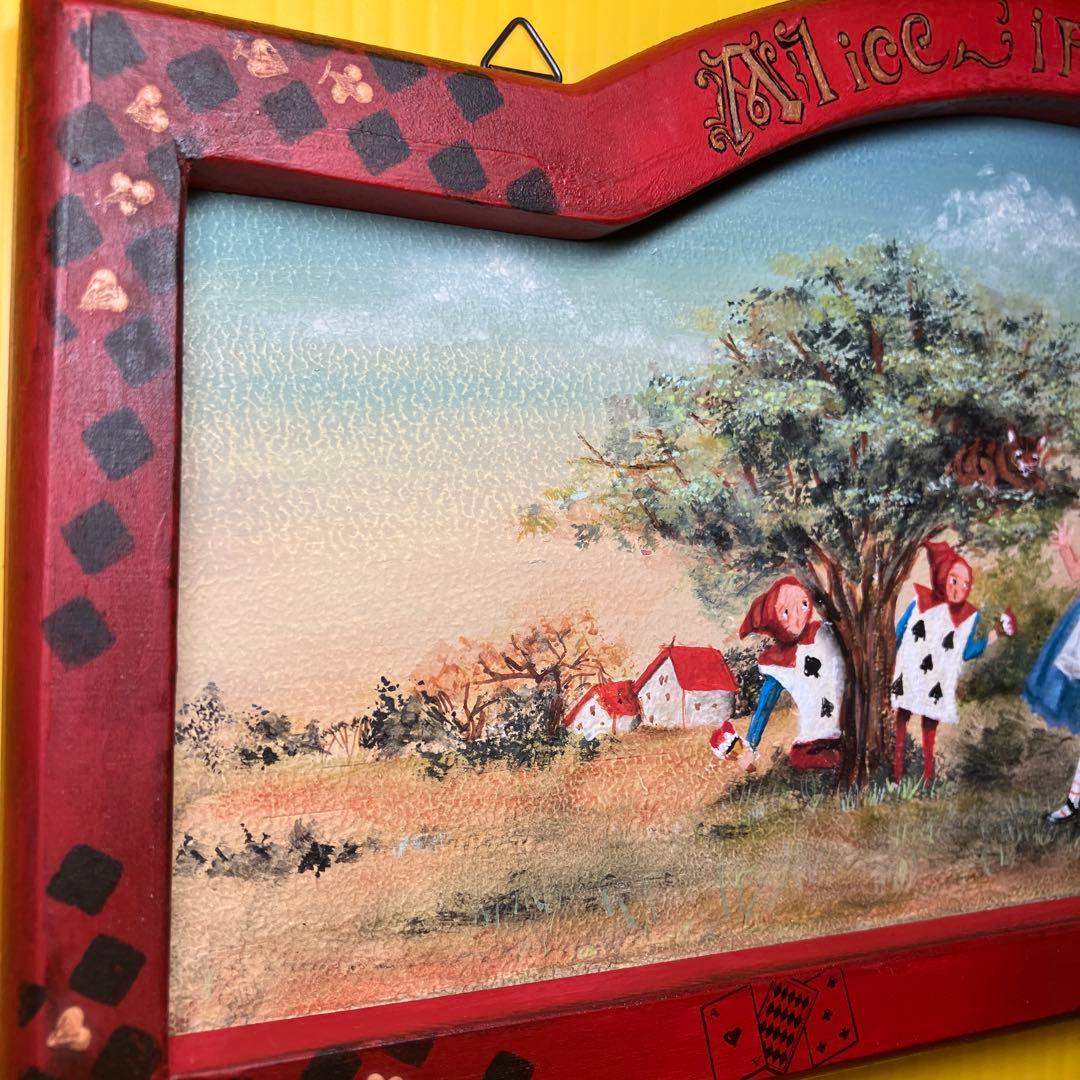 トールペイント作品❤️不思議の国のアリス❤️古屋加江子先生❤️木製