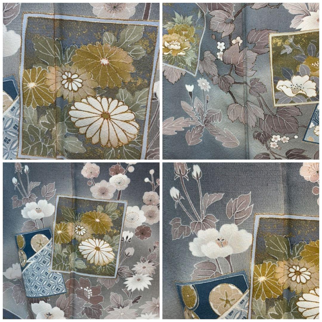 正絹豪華作家物色留訪問着4点フルセット 色留 袋帯 帯締め帯揚げ