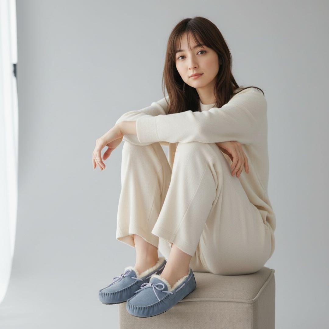 新品未使用 アグ ダコタUGG モカシン 24.0cm グレイッシュブルー