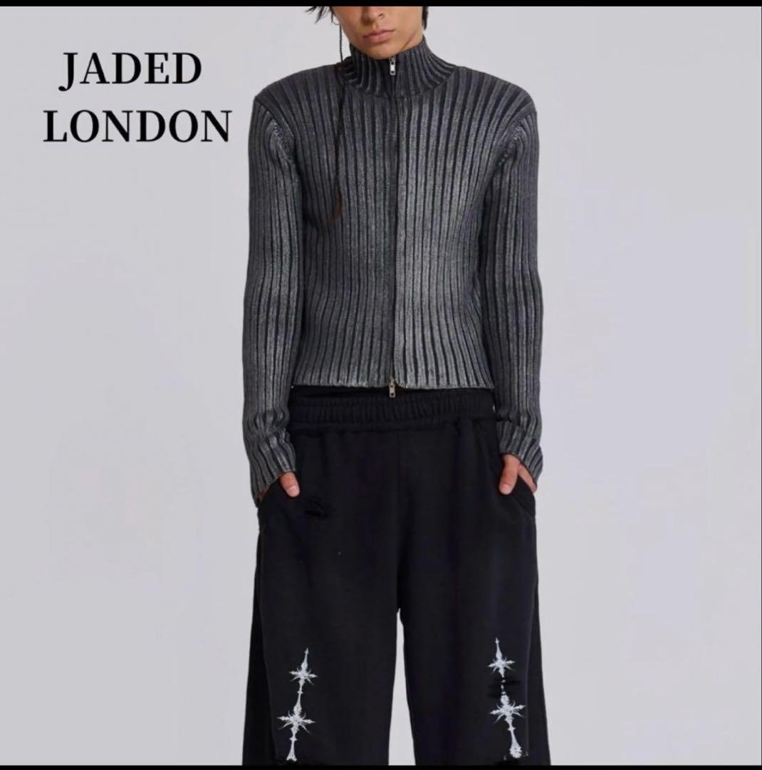Jaded London 短丈ドライバーズニット　Mサイズ　グレー Jaded London 短丈ドライバーズニット Mサイズ グレー