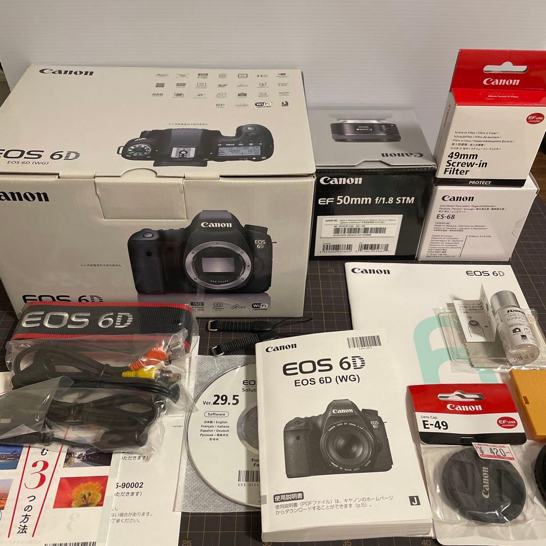Canon EOS 6D+EF50mm f/1.8 STM シャッター少で元箱有 - メルカリ