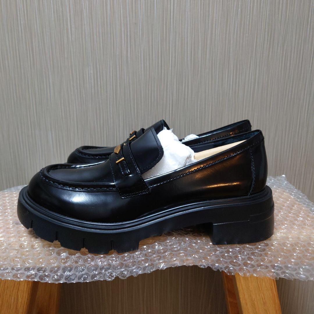 新品未使用 スタッカート ダイス タンクソール ローファー 24.5cm 黒