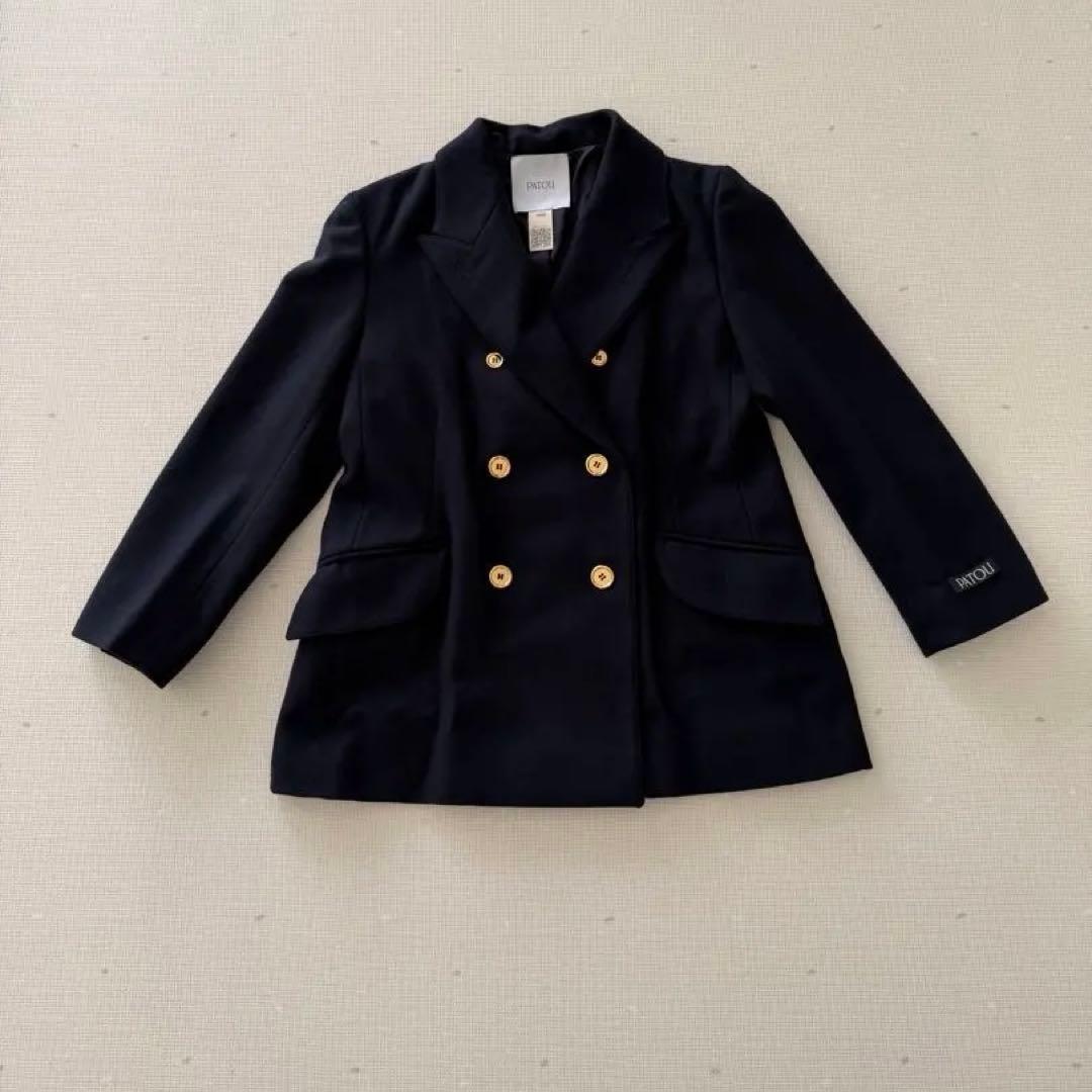 ア*ス様 PATOU ネイビー ダブルブレストジャケット Patou | ダブルブレスト ウール＆カシミヤ ジャケット