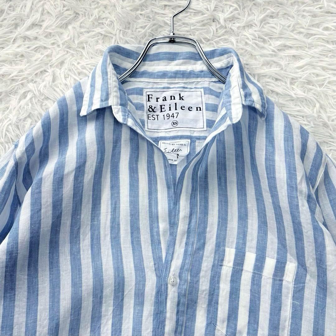 リネン100%✨Frank&Eileen スキッパーシャツ EILEEN ブルー - メルカリ
