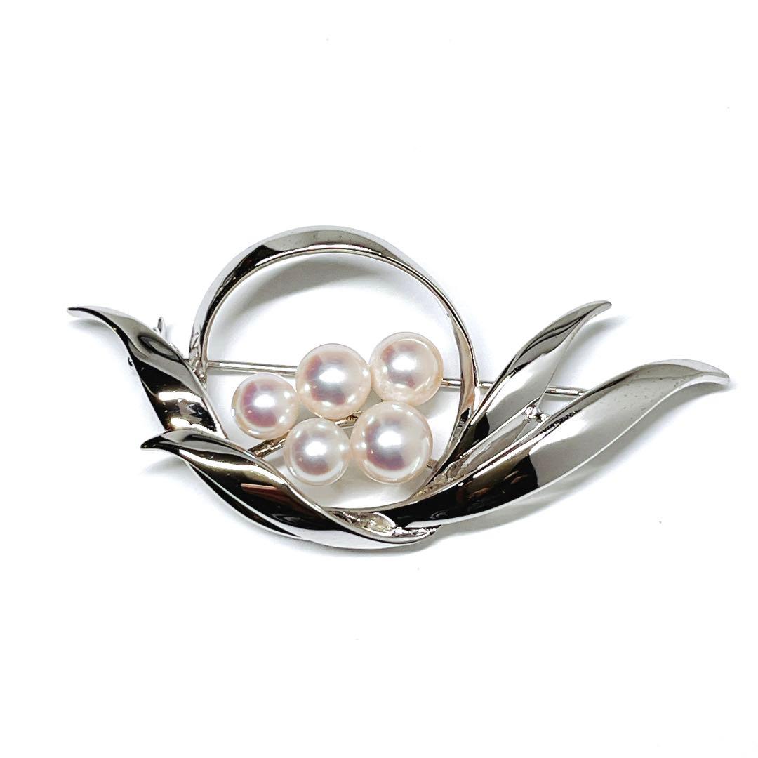 極美品✨MIKIMOTO ミキモト パール ブローチ コサージュ シルバー