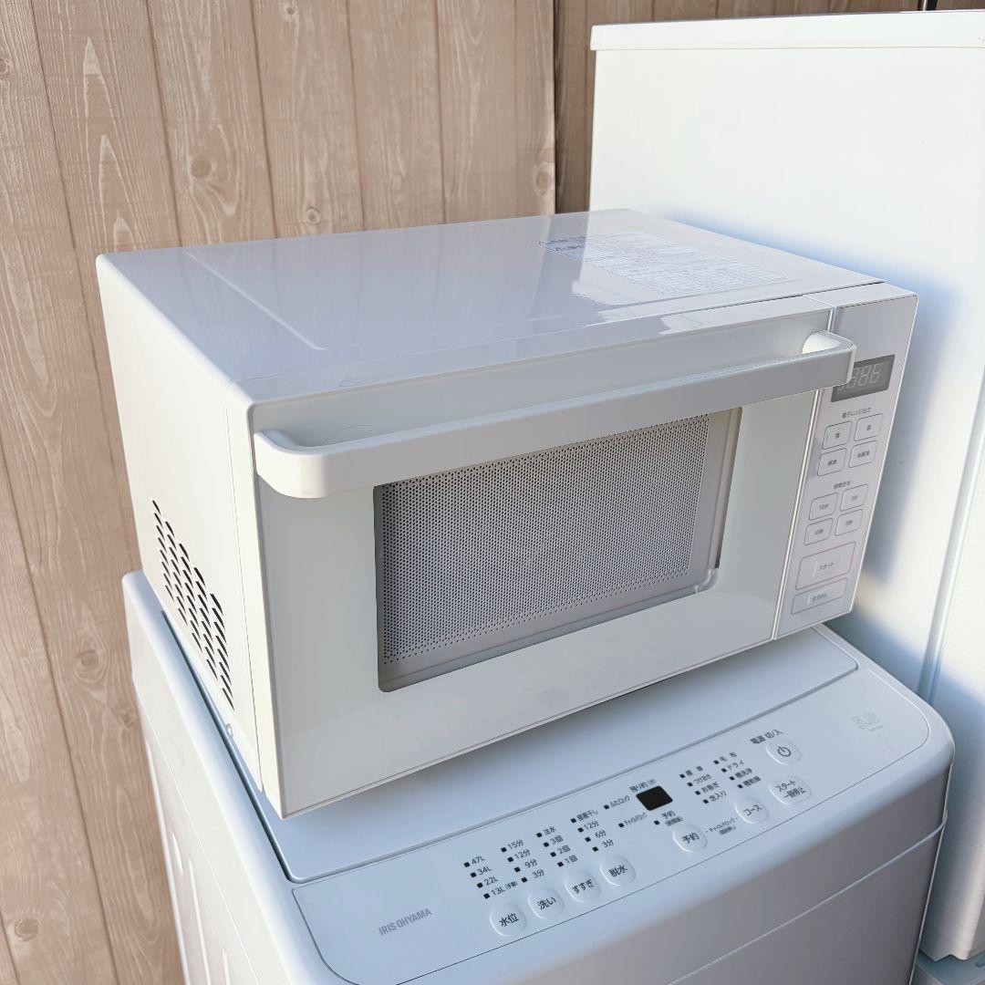 配送設置無料！純正IRISホワイト冷洗トースター無印レンジ4点セット