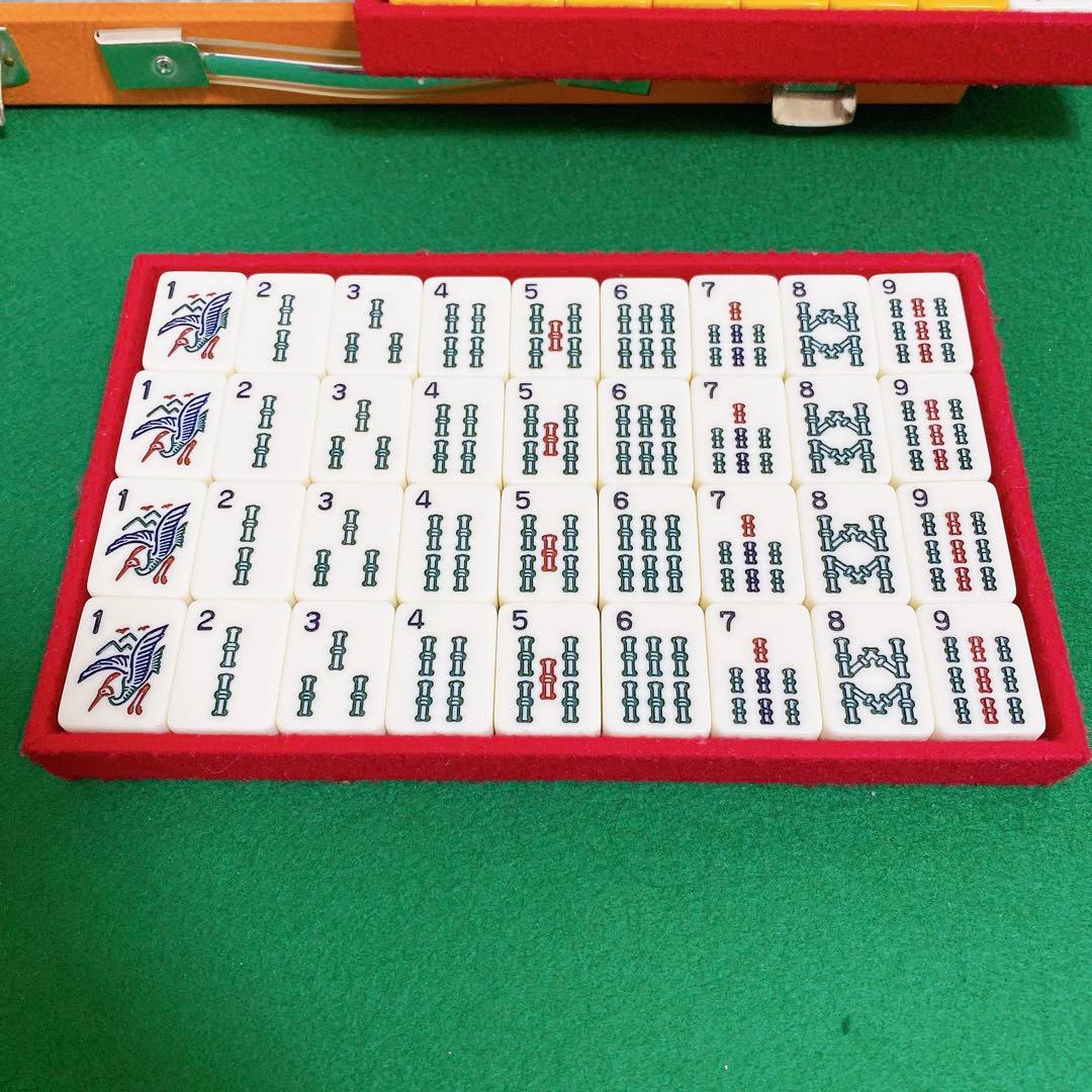 美品】 ミズノ丸一 国士 ジャンボ アメリカ麻雀 麻雀牌 金文字 特大牌