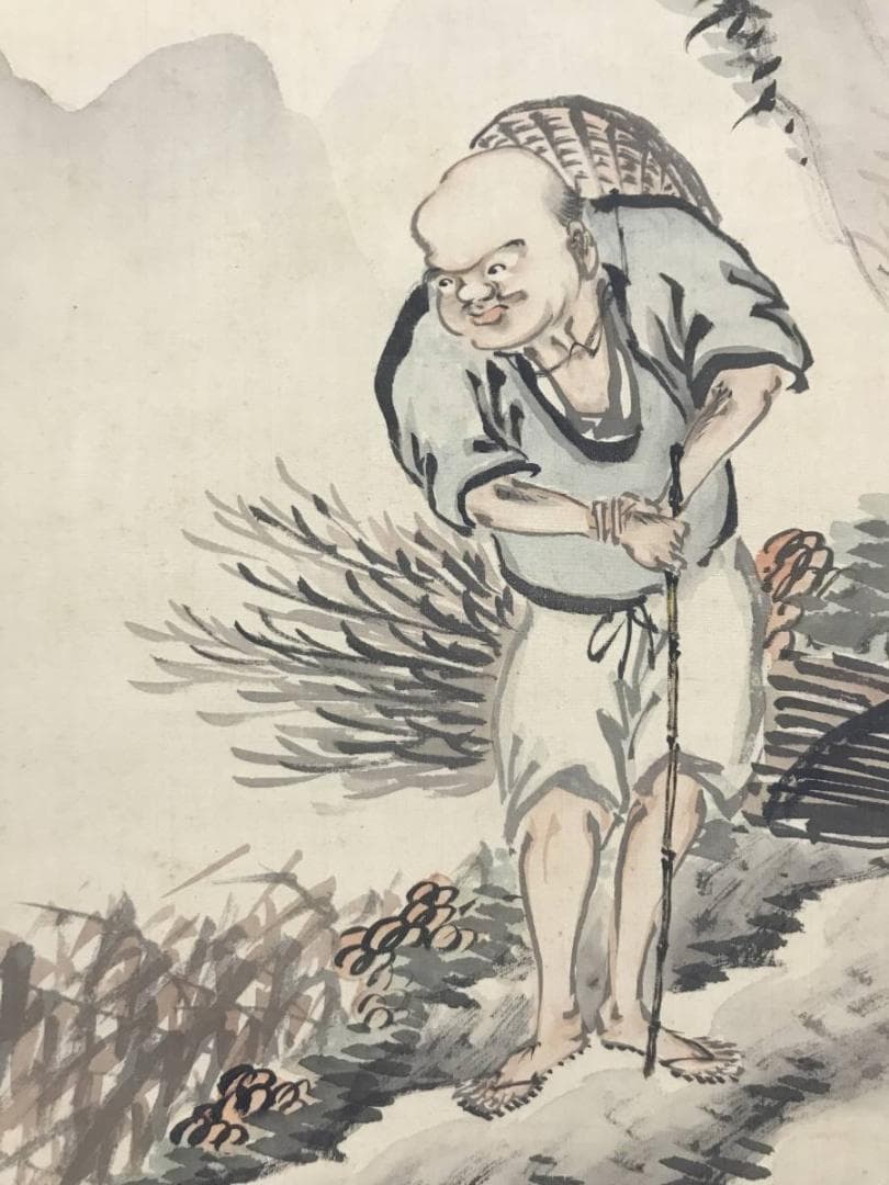 真作】兼本春篁/漁礁問答図/人物図/掛軸/名家伝来/AC-480 - メルカリ