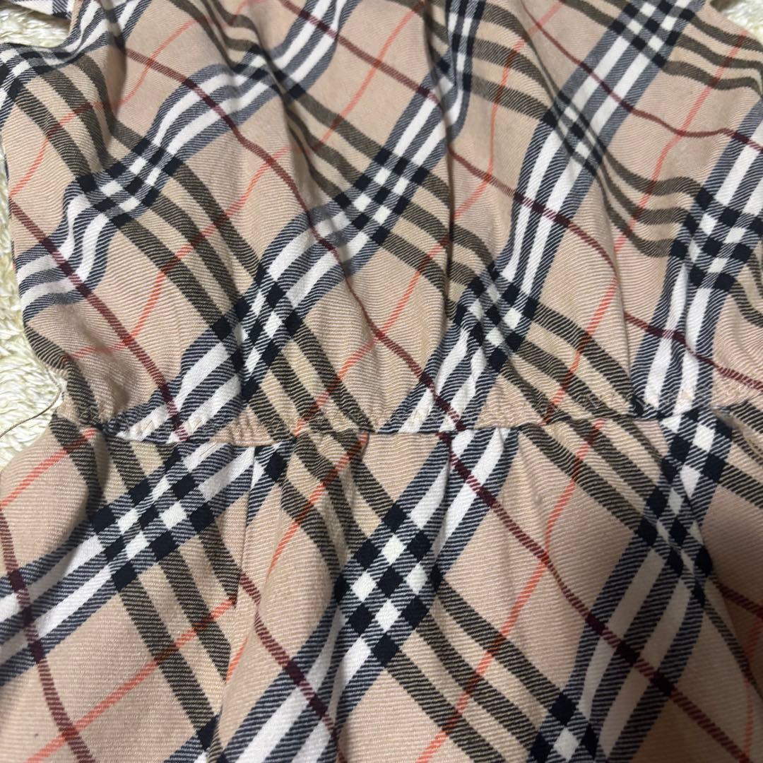 バーバリーブルーレーベル ワンピース ノバチェック ベージュ ロゴ刻印
