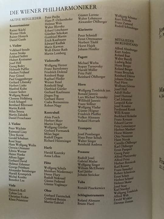 ウィーンフィル予約定期公演1997/98プログラム&チケット