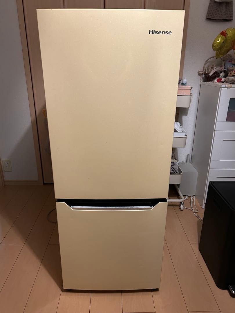 Hisense クリーム色 2ドア冷蔵庫 送料 冷蔵庫 2ドア 冷凍冷蔵庫 162L (冷蔵室113L/冷凍室49L) ハイセンス