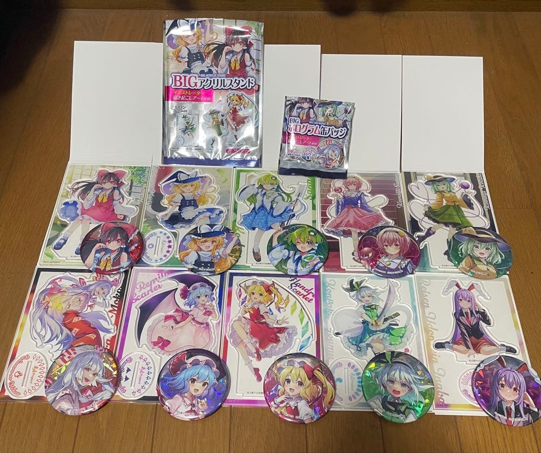 ダイソー 東方project アクリルスタンド 缶バッジ コンプ まとめ売り