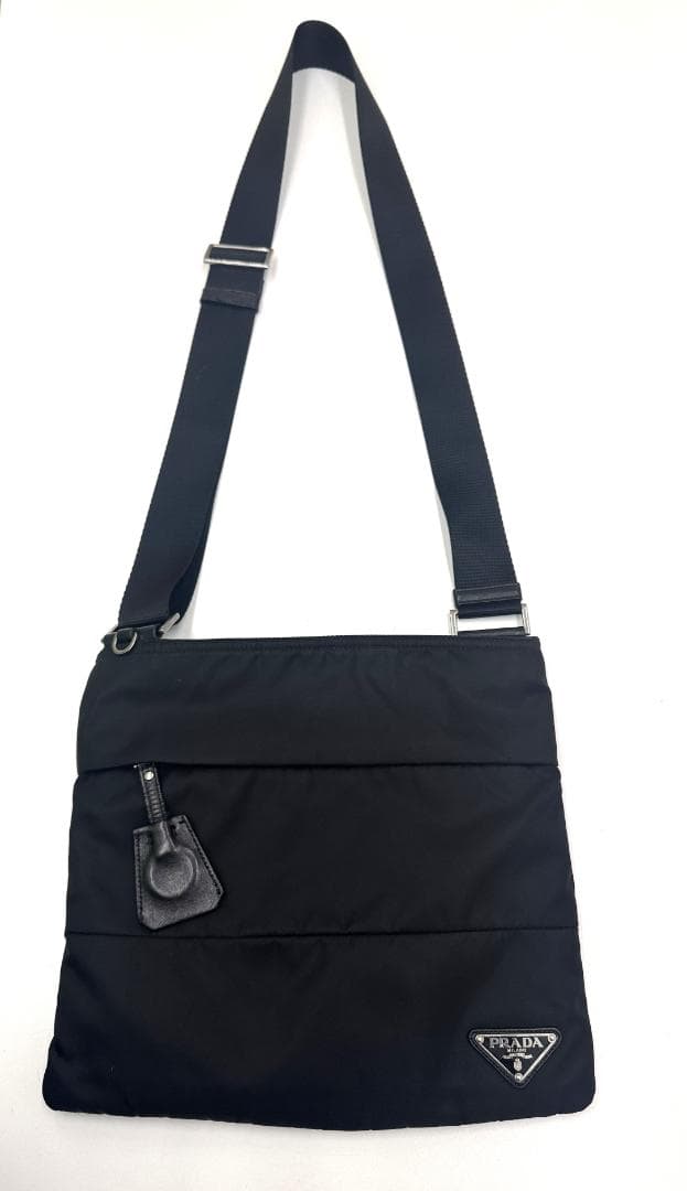 ☆極美品☆PRADA プラダ ショルダーバッグ ナイロン 三角ロゴ ブラック