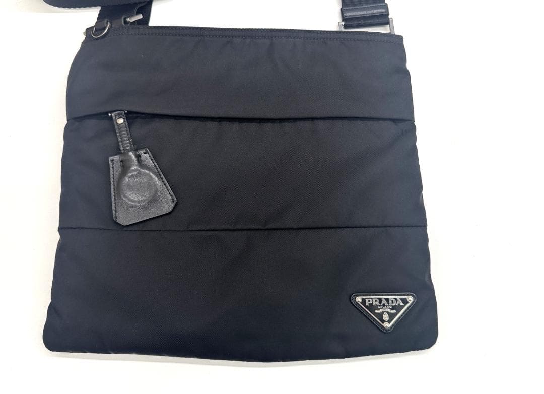 ☆極美品☆PRADA プラダ ショルダーバッグ ナイロン 三角ロゴ ブラック