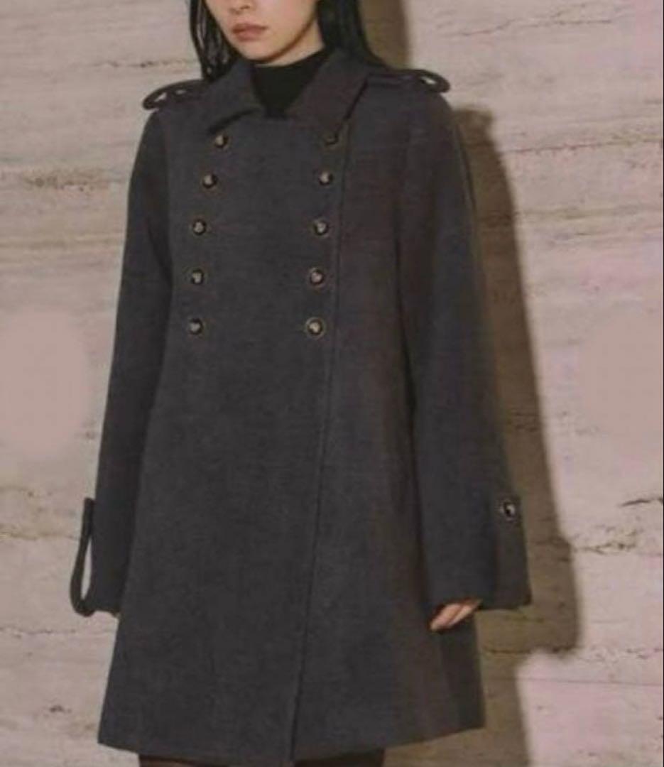 bibiy.olivia coat ビビィ オリビアコート ハートボタン グレー - メルカリ