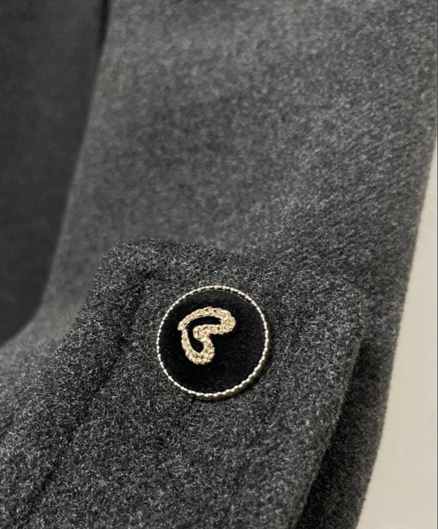 bibiy.olivia coat ビビィ オリビアコート ハートボタン グレー - メルカリ