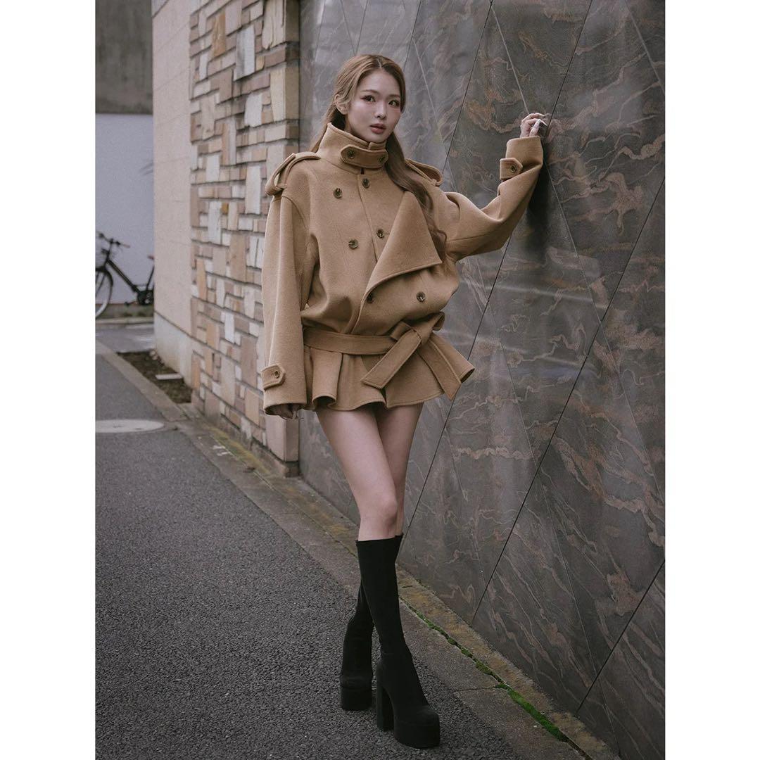 新品タグ付 ダーリッチ キャメル フリー ドロップショルダージャケット